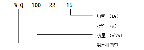 wq潛水排污泵(bèng)型号(hào)表達