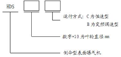 HDS倒傘曝氣機選型示(shì)例圖2